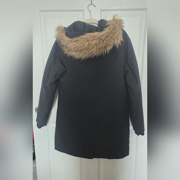 Basin + Range Wingate Down Parka Coat Jacket Faux Fur Hood Black Gray - Large L - Picture 4 of 12
